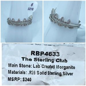 Ring size 9 - Morganite on .925 Sterling Silver